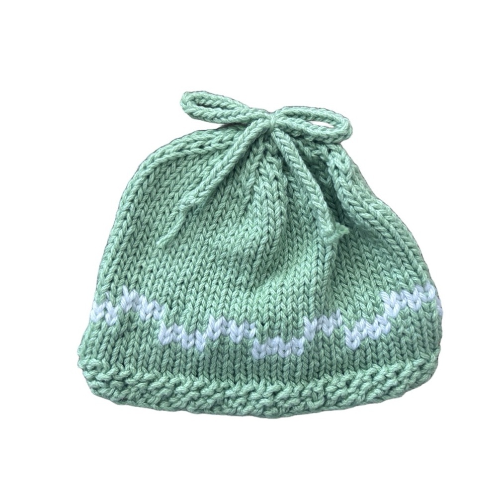 Handmade Knit Baby Set – Sage Green – OS - Picture 5 of 7